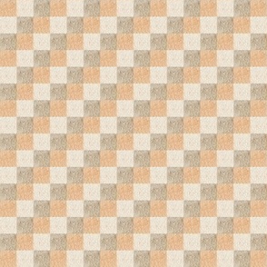 1/2” Neutral Blocks – Cream, Orange and Brown Check, Gender Neutral Fabric