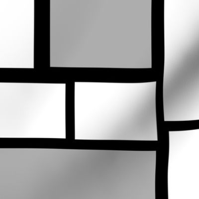 Squares Black Gray on White Geometric Large Scale 