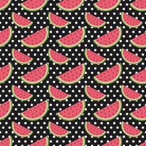 Fun Summer Watermelon Pattern on Polka Dots, Small