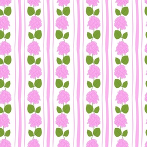 Pink Hydrangea Stripes