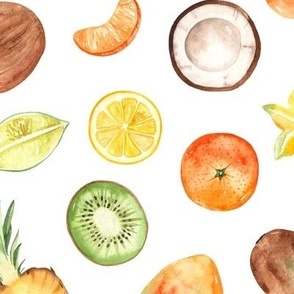 Tropical and Citrus Fruit Pattern, Medium
