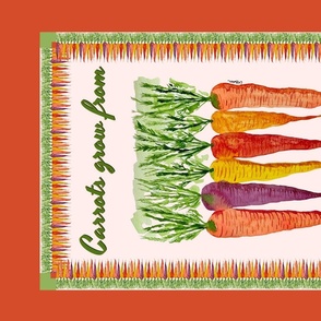 Watercolor carrots tea towel