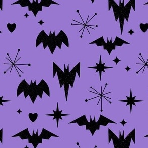 Mid-Century Bats Warm Purple small scale