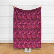 Decorative Floral Vintage Tapestry Design Fuchsia Pink And Gold Smaller Scale