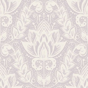 Medium Textured Floral Damask //  new age grey