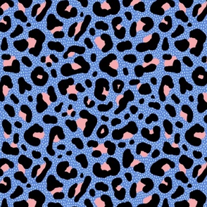 leopard blue background