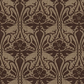 Art nouveau floral in brown