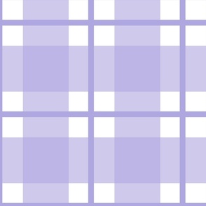 Jumbo scale lilac plaid - lilac gingham with narrow darker lilac stripe - buffalo plaid