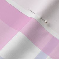 Jumbo scale pink and lilac plaid - pink gingham with narrow lavender stripe - buffalo plaid