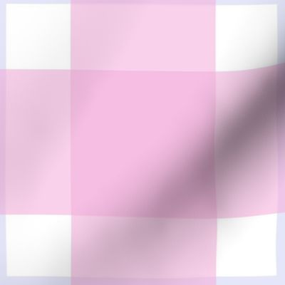 Jumbo scale pink and lilac plaid - pink gingham with narrow lavender stripe - buffalo plaid