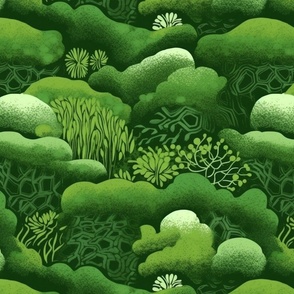 asian moss in green