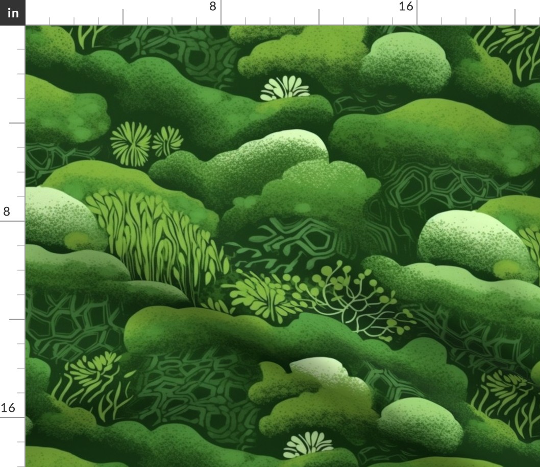 asian moss in green