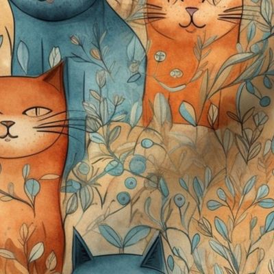 Ginger and Teal Cats