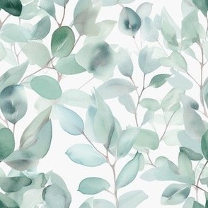 (M Scale) Watercolor Eucalyptus in Mint and Sage4