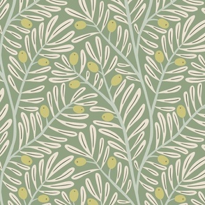 Olly Olive Branch - Green/Cream
