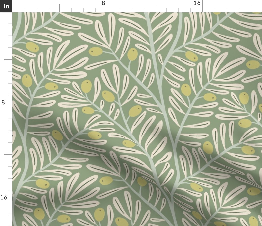 Olly Olive Branch - Green/Cream
