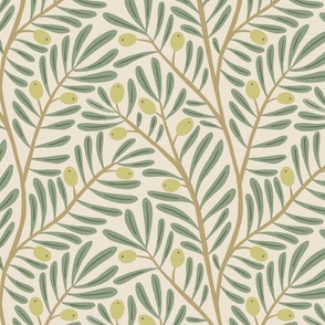 Olly Olive Branch - Cream/Green