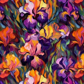 impasto iris in multi colors