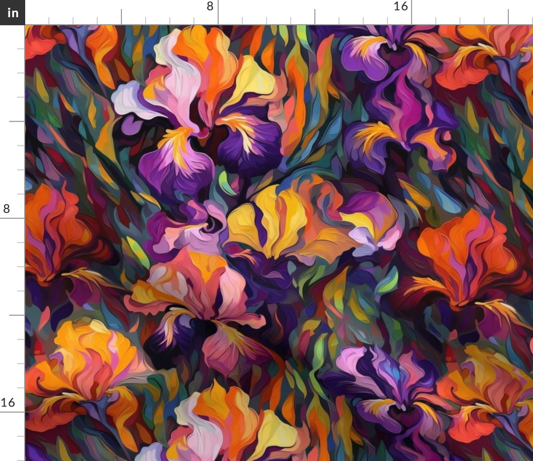 impasto iris in multi colors