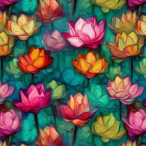 impasto lotus bloom