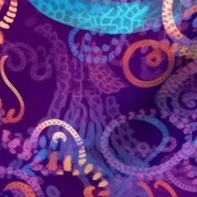 watercolor magenta tentacles 