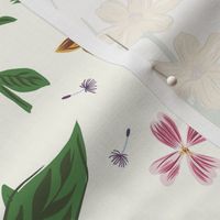 Magical meadow wild flowers off-white big scale