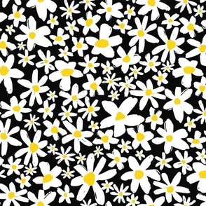 boho daisy yellow and black