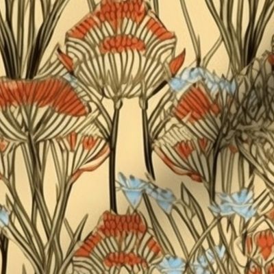 papyrus flowers art deco