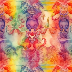 tie dye psychedelic faces 