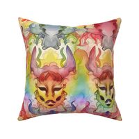 psychedelic rainbow demons
