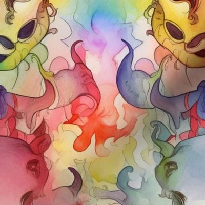 psychedelic rainbow demons