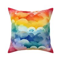 rainbow watercolor clouds