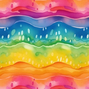 rainbow watercolor waves