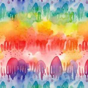 rainbow watercolor splash art