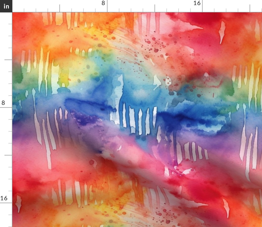 rainbow watercolor splatter