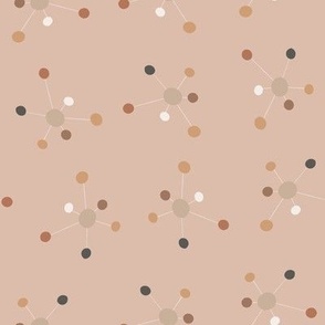 8x8 Science Atoms - Large Scale - Blush Pink Background - Back to School - School Fabric - Science - Atoms