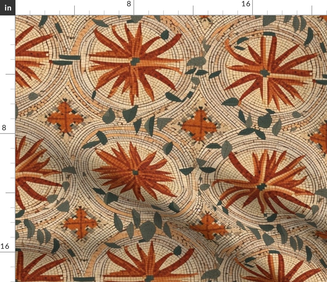 roman mosaic in flower