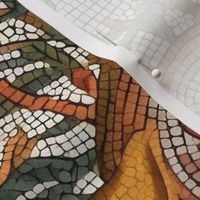 roman mosaics with geometric roses