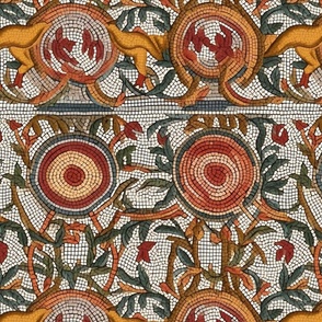 roman mosaics with geometric roses