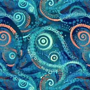 tentacles and blue spirals