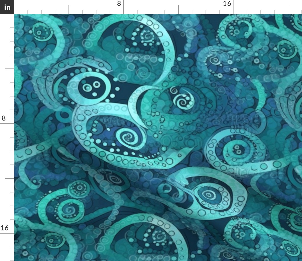 tentacle spirals in blue