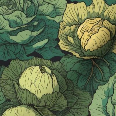 van gogh cabbages of many sizes
