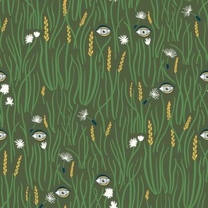 Whimsy magical meadow green