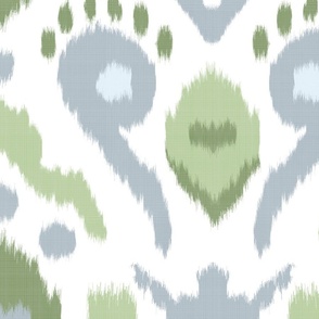 Large Nina Ikat in Soft Blue Greens