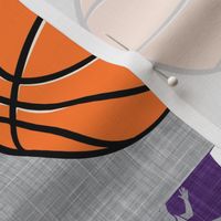 Hoop Life - Basketball Wholecloth - purple, orange, and grey men's  patchwork  - C23