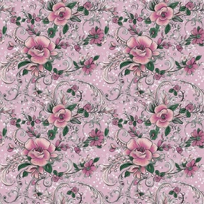 Gardenias - Pink on Rose Cottagecore Floral - New for 2023