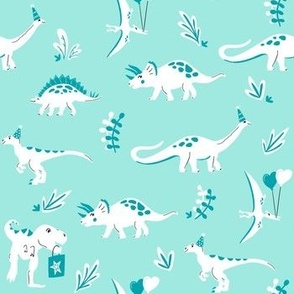 Party Dinos - Teal Colorway