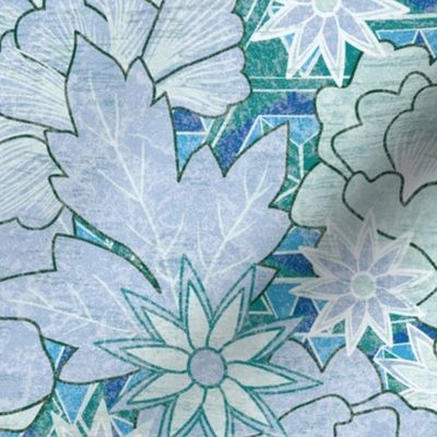 Boho Blues Floral Pattern Clash