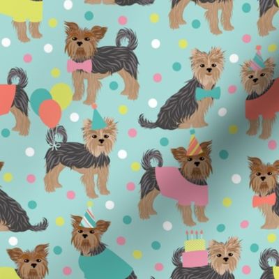 Party Yorkie Dogs Blue