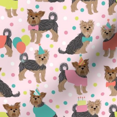 Party Yorkie Dogs Pink